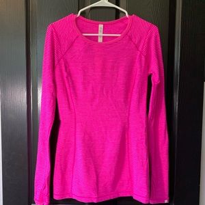 Lululemon Pink Stripe Long Sleeve Shirt